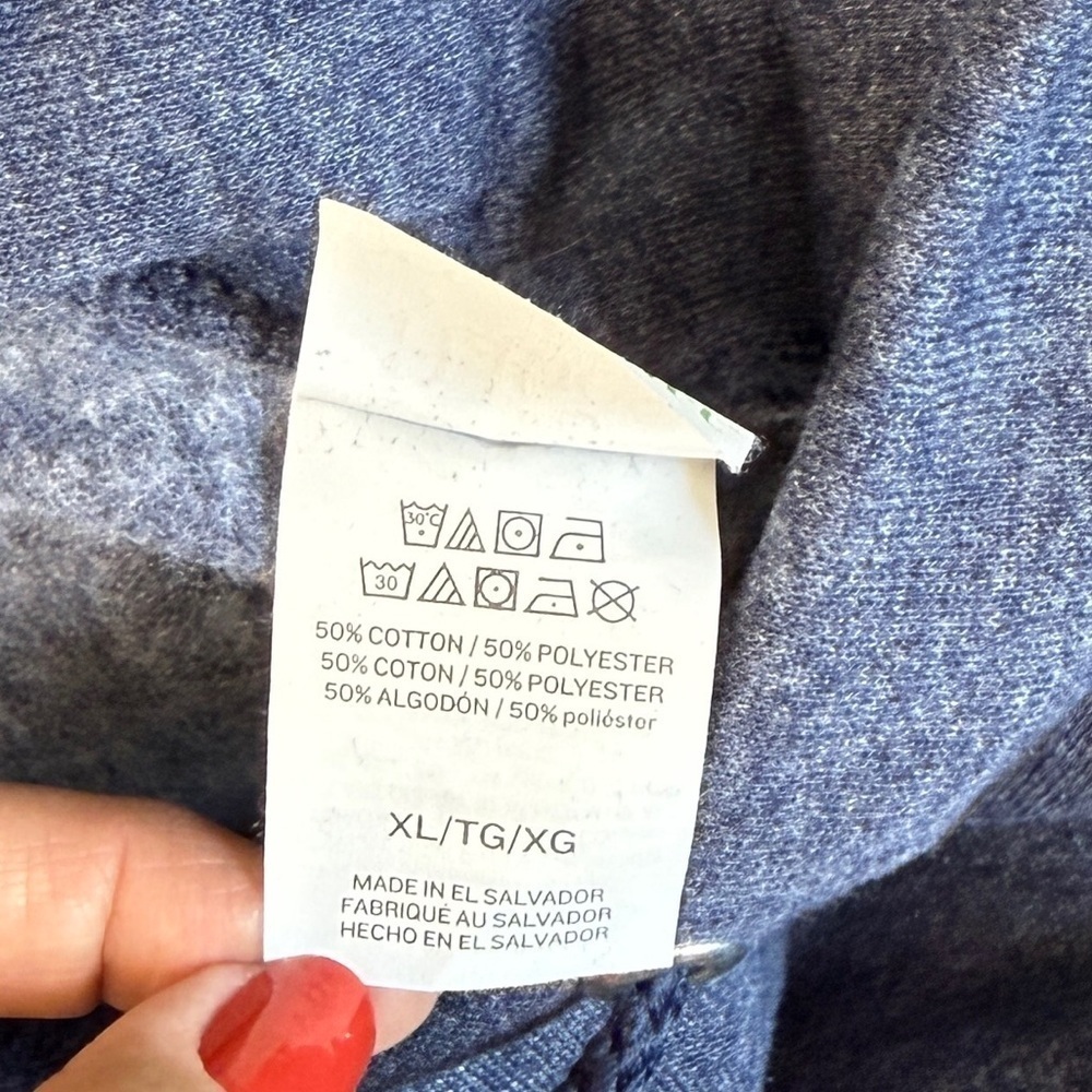 Hanes Men's Eco Smart Hoodie. Cotton Blend Heather Blue. XL #1526 - Picture 7 of 7